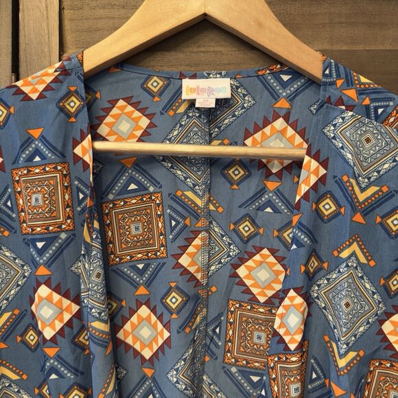 LuLaRoe Lindsay Geometric Art Western Tribal Print Cover Up Summer Beach‎ Sz M - Picture 3 of 12
